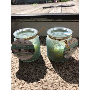 Patio Essentials Citronella Candles In Glass Pots 2 Pack New